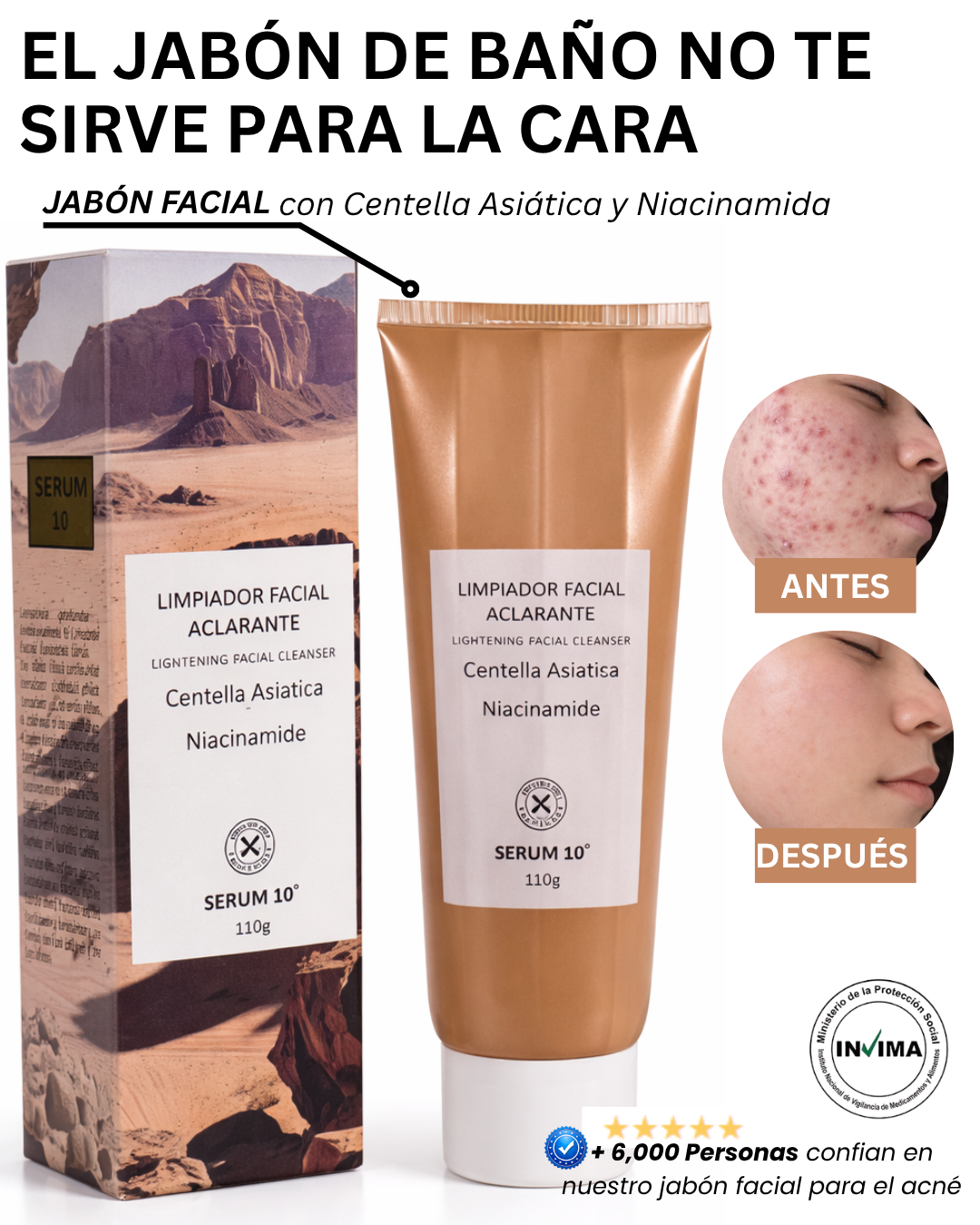 JABON FACIAL CON CENTELLA SERUM 10