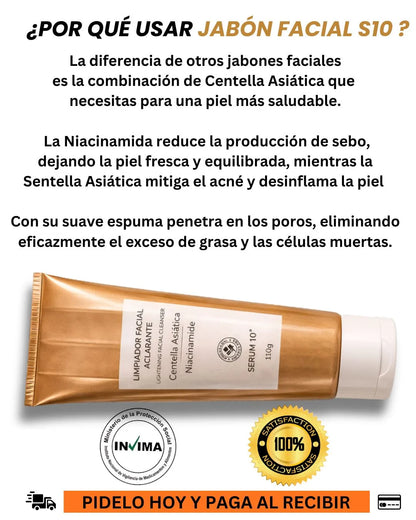 JABON FACIAL CON CENTELLA SERUM 10