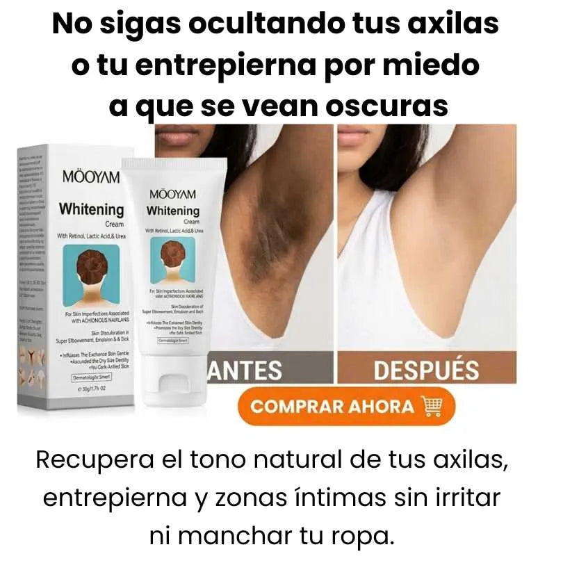 Mooyam Crema aclarante   - Esas axilas y entrepierna que se ven negras se aclaran en 30 días